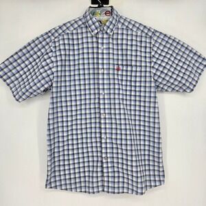 Ariat Pro Series Shirt Mens Medium Button Down‎ Short Sleeve Plaid Western